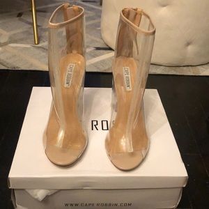 Cape Robbin peep toe clear heels